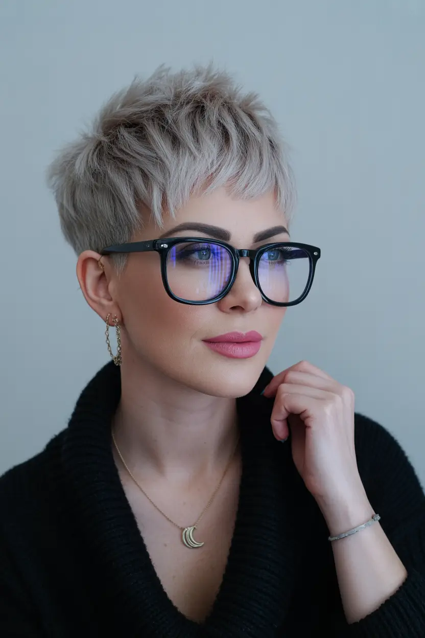 Messy Pixie Haircuts Soft Smoky Blonde Pixie With Piecey Crown Layers