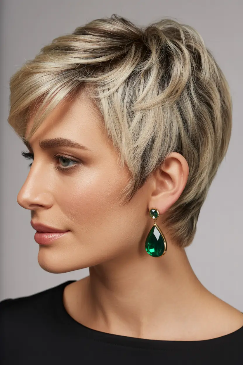Messy Pixie Haircuts Layered Blonde Pixie With Dimensional Cool Tones