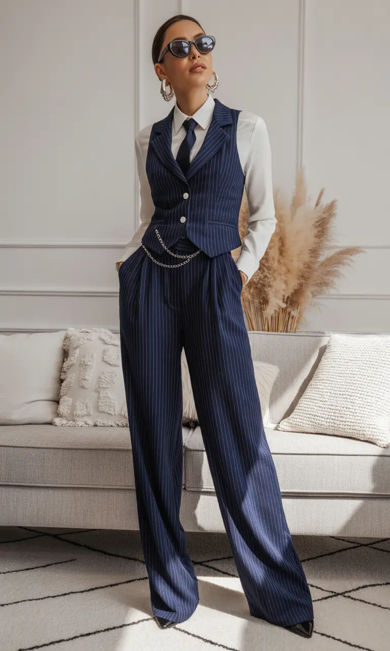 office outfits Power Pinstripes and Confidence