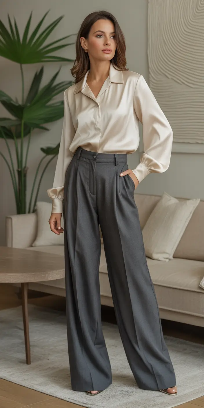office outfits Soft Neutrals, Strong Impression