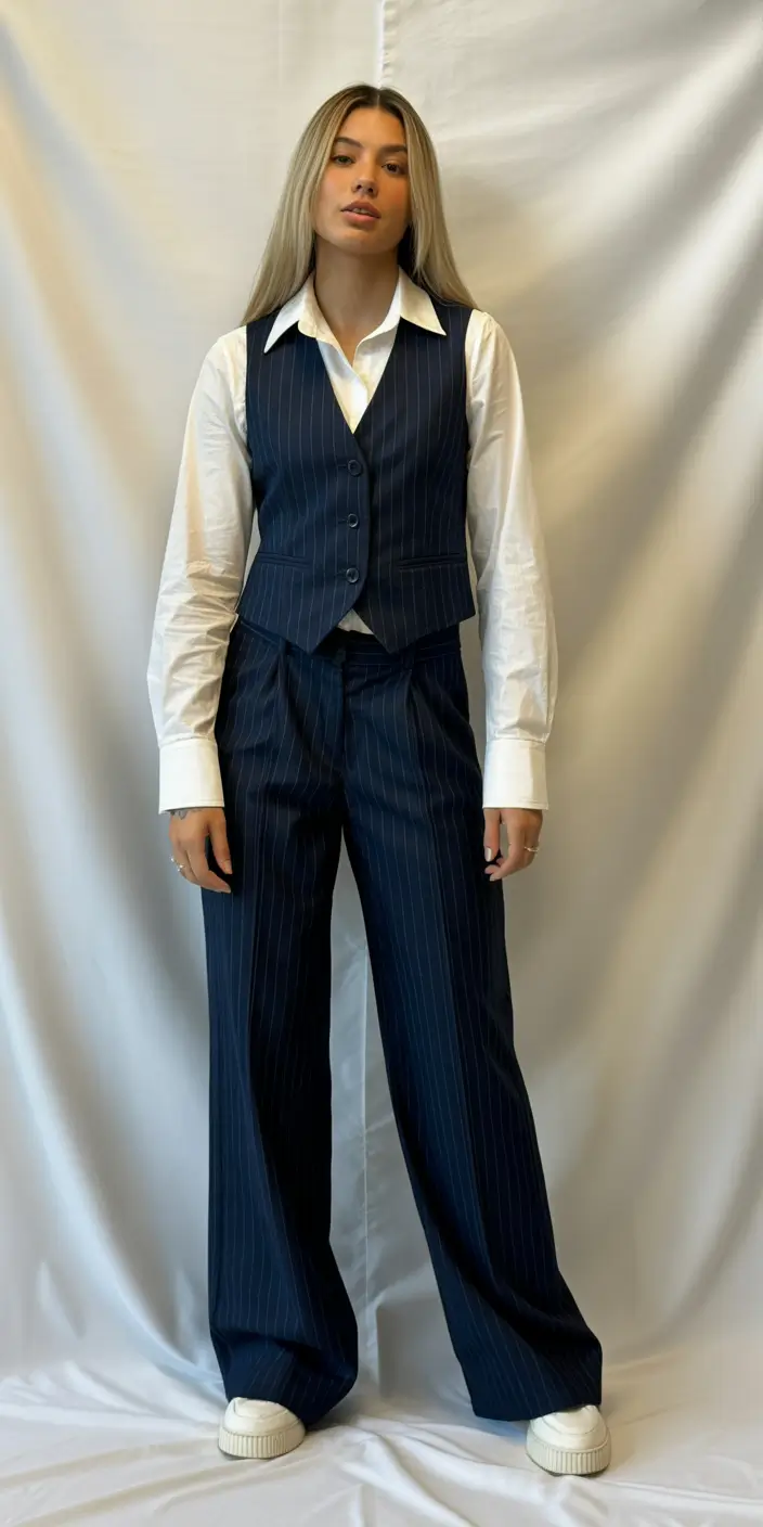 office outfits Modern Pinstripe Reinvention