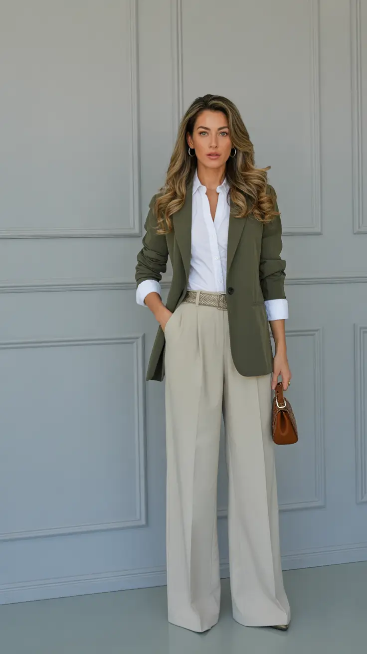 office outfits Olive Sophistication