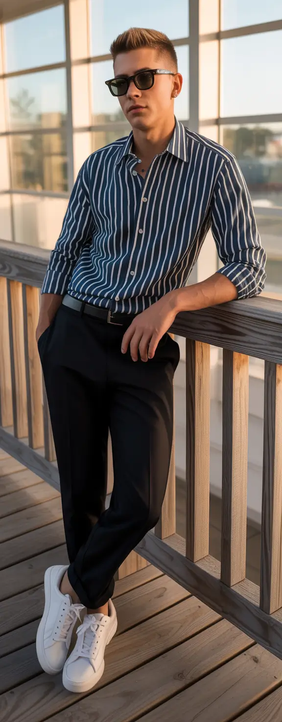 Outfits for Men - Striped Confidence With a Clean Summer Edge
