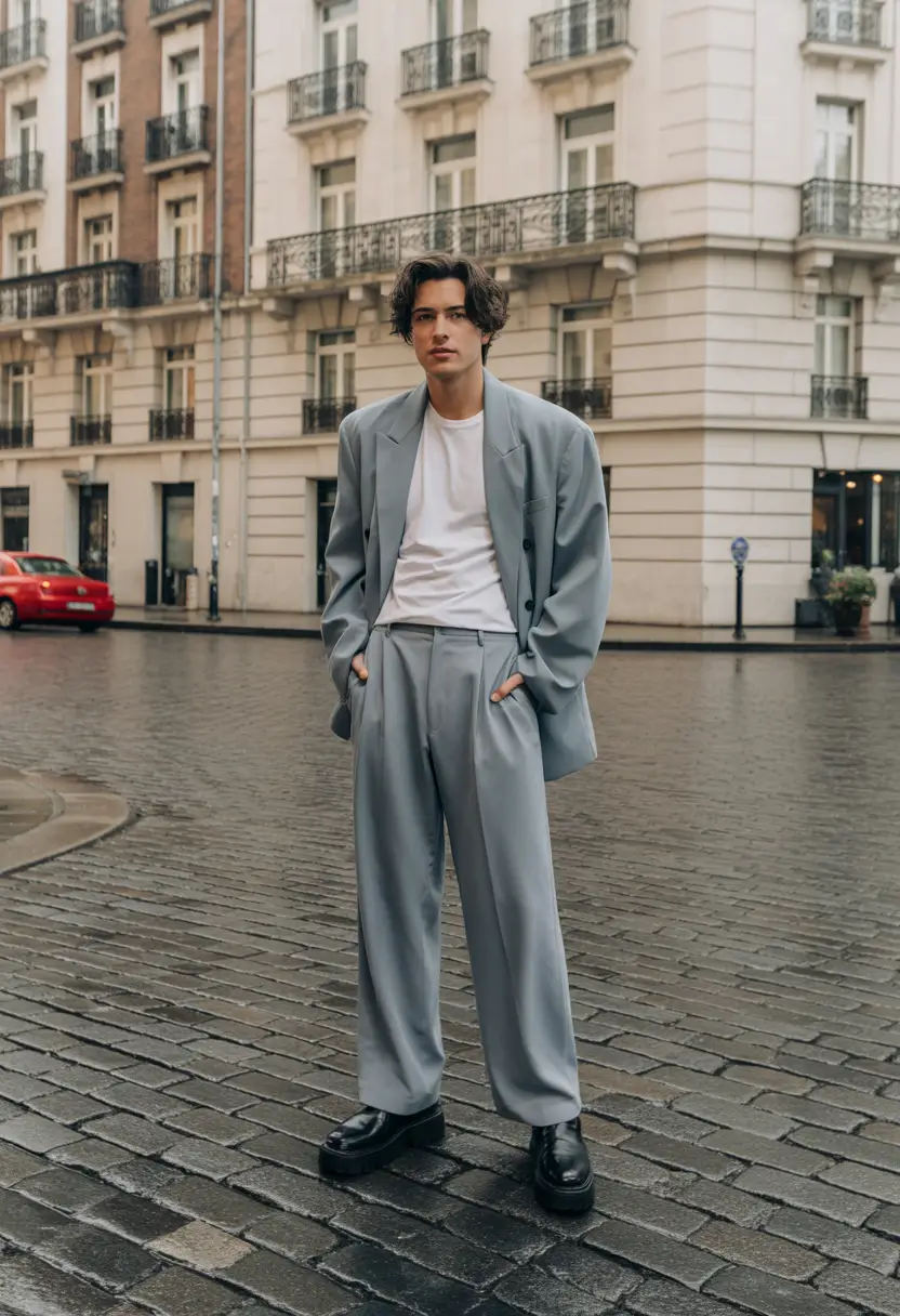 Outfits for Men - Soft Blue Suiting With a Relaxed Parisian Spirit