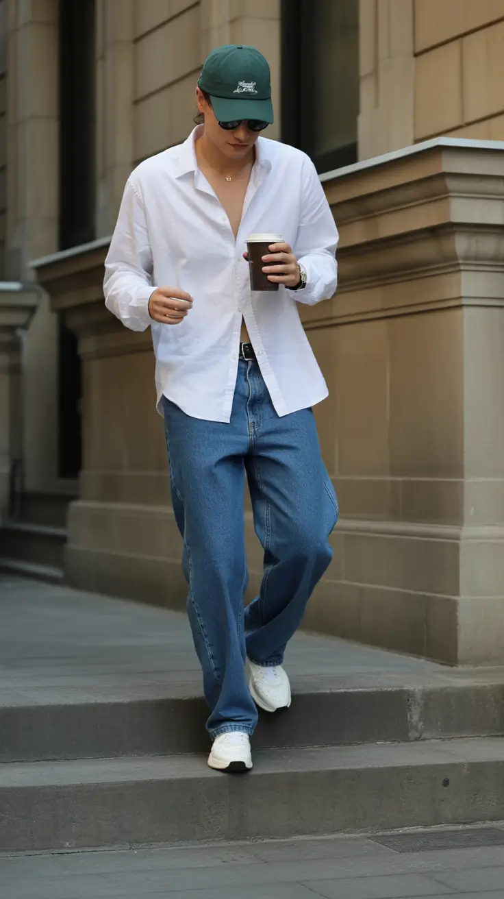 Outfits for Men - Coffee-Run Denim With Relaxed Spring Energy