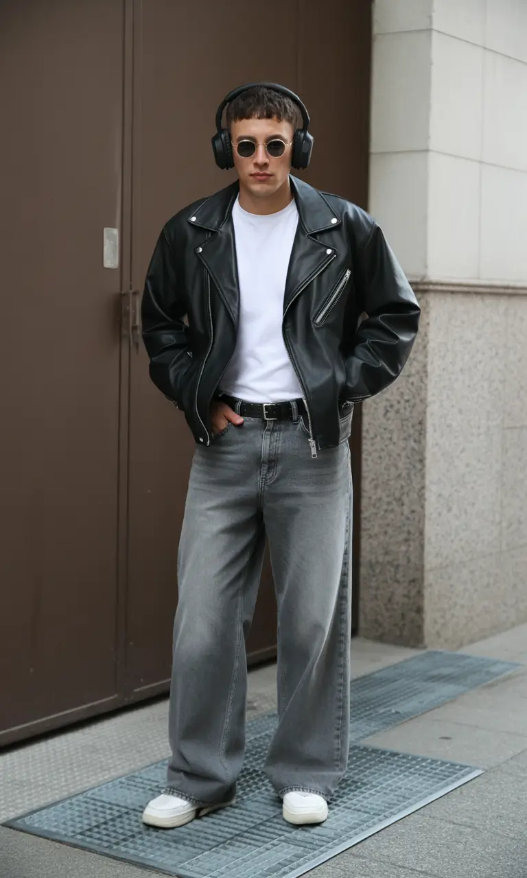 Outfits for Men Urban Leather Confidence