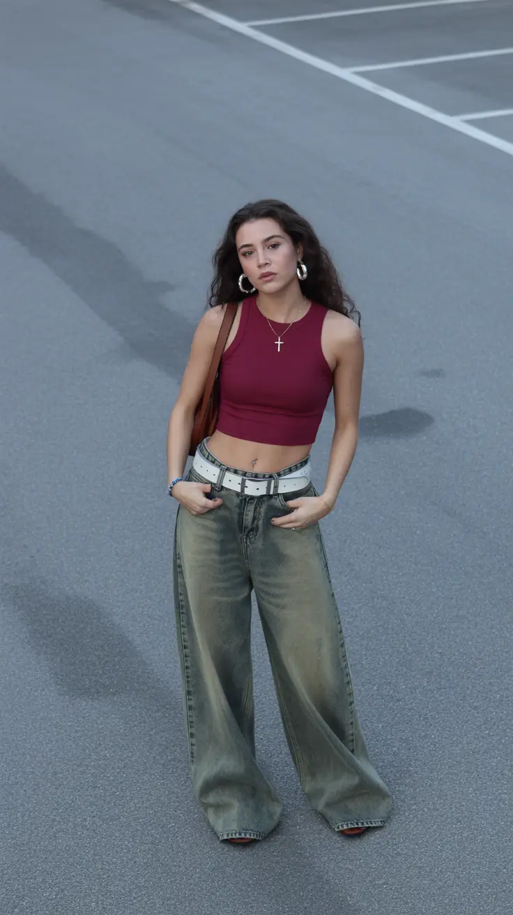 2000s Urban Wine-Toned Muse