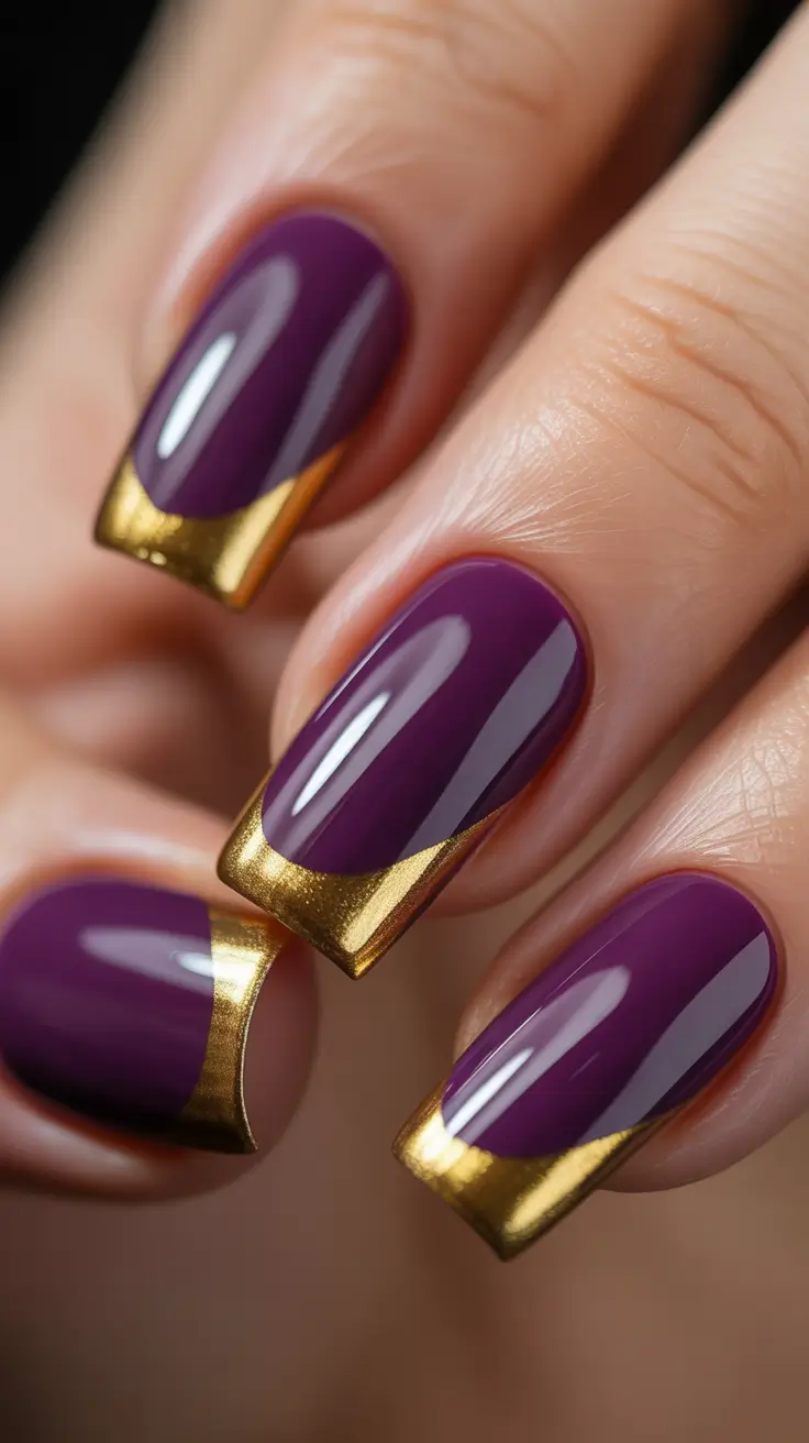 French tip Royal Plum Luxe