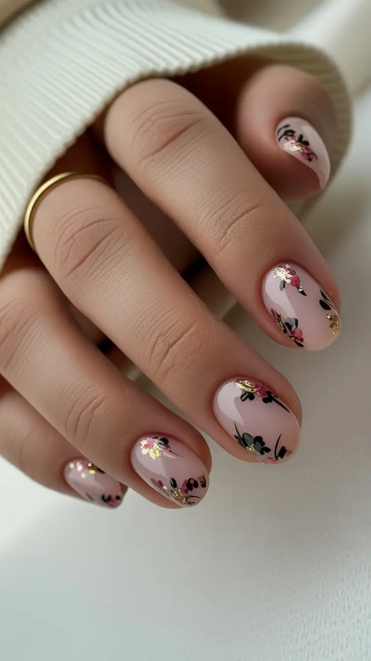 Almond colorful Floral Frost Charm