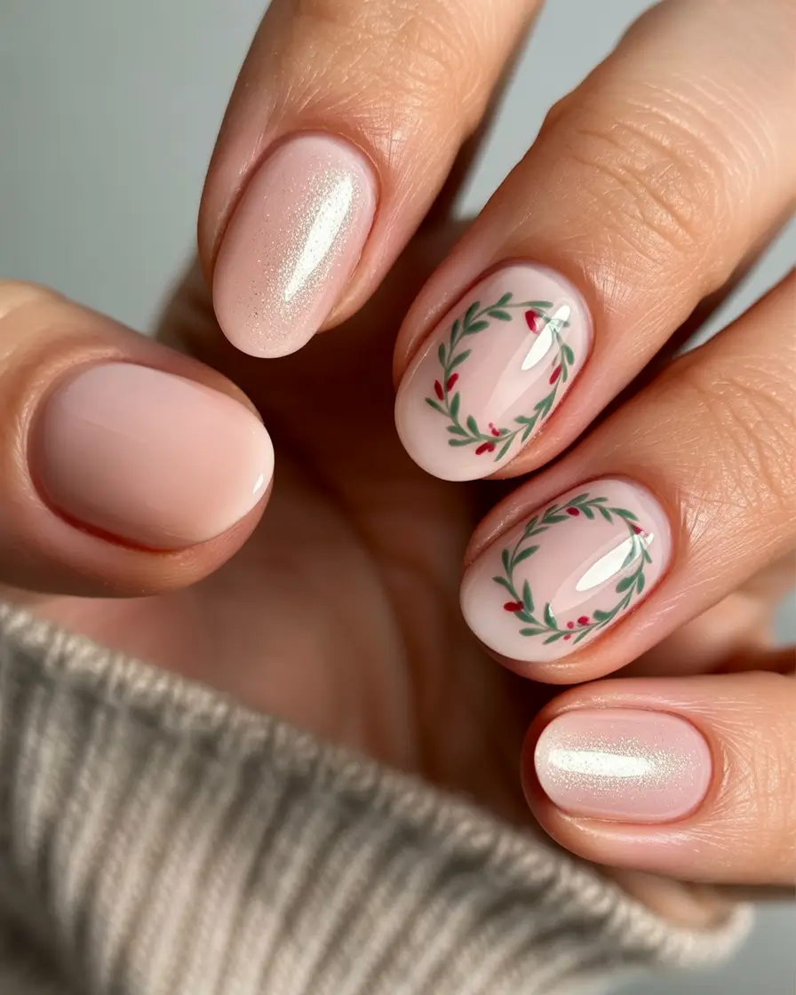 Almond solid Winter Wreath Whispers