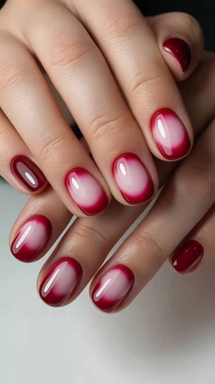 aura nails Classic Red Aura on Short Nails