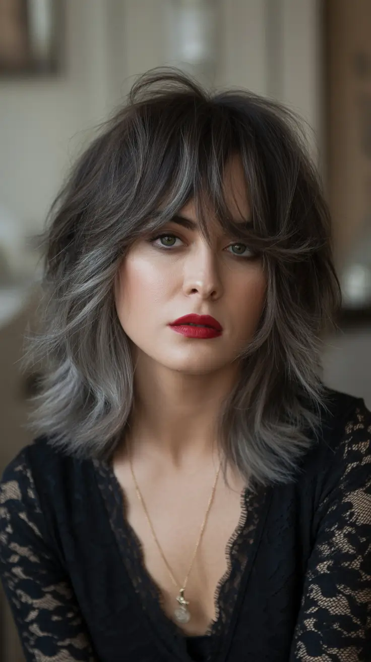 shag haircut Grey-Blended-Shag-With-Layered-Dimension