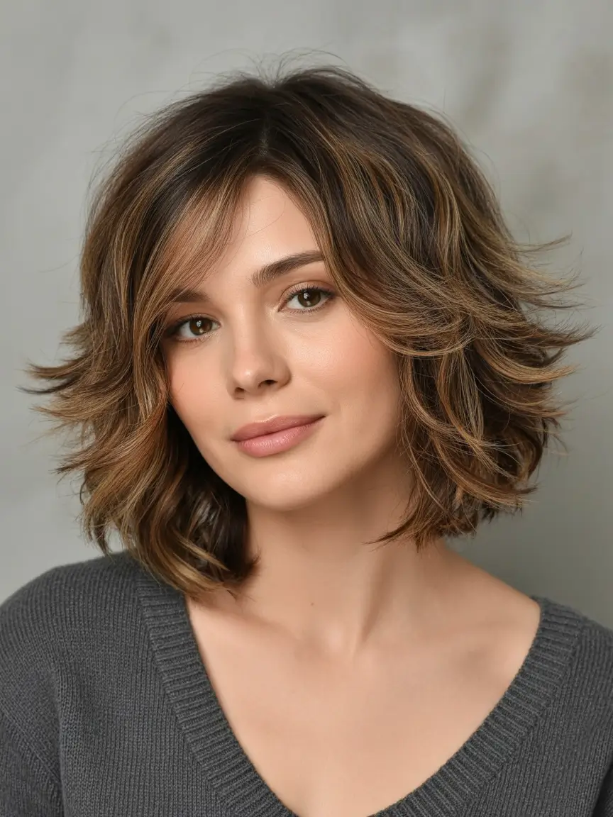 shag haircut Short-Chic-Brunette-Shag-With-Airy-Layers