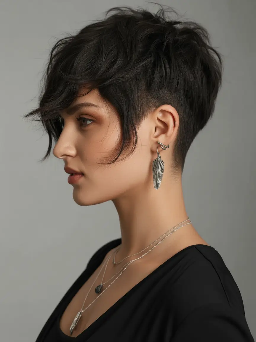 short Hairstyles Undercut Pixie With Soft Windswept Fringe