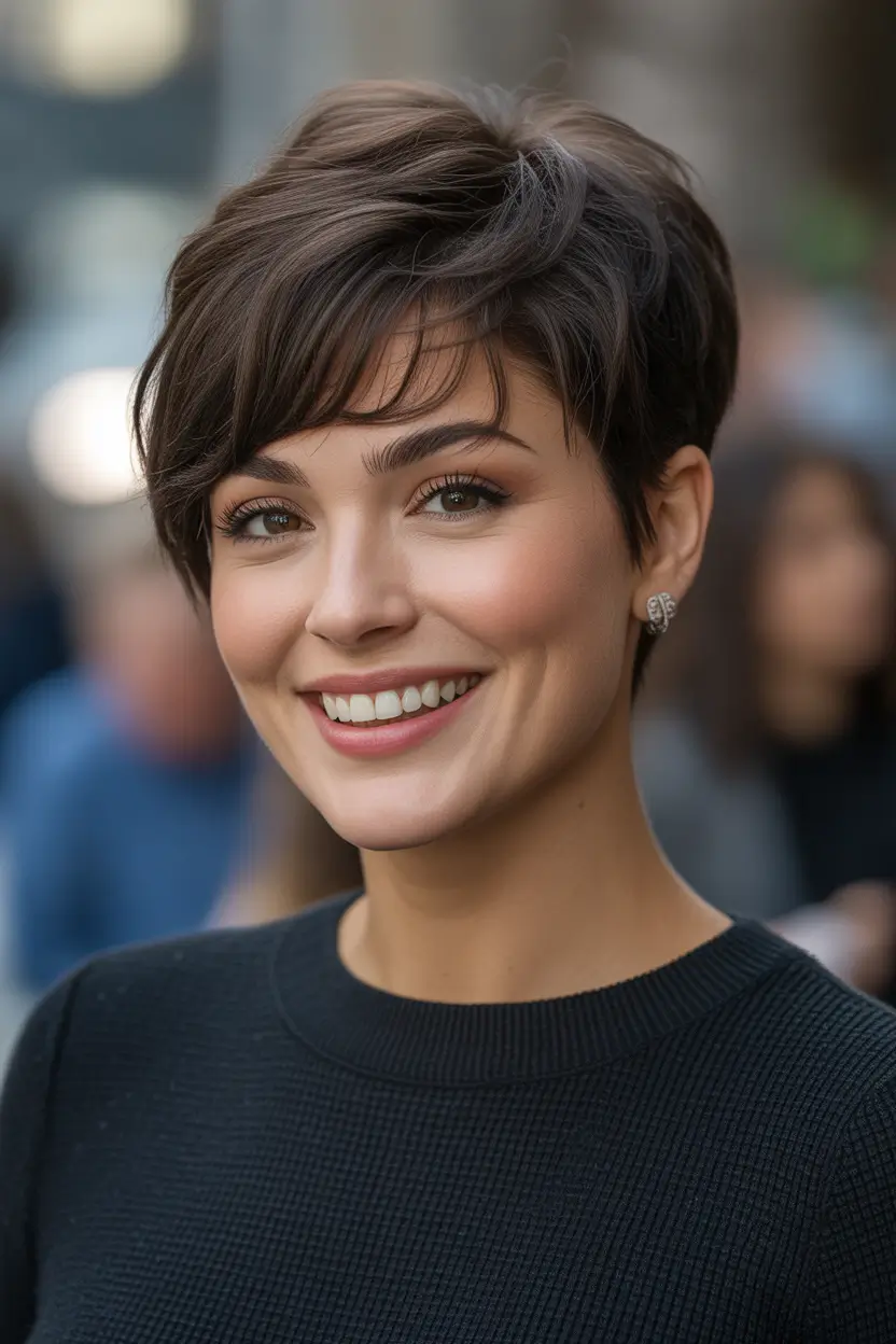 short Hairstyles Classic Sans-Fringe Pixie With Natural Volume