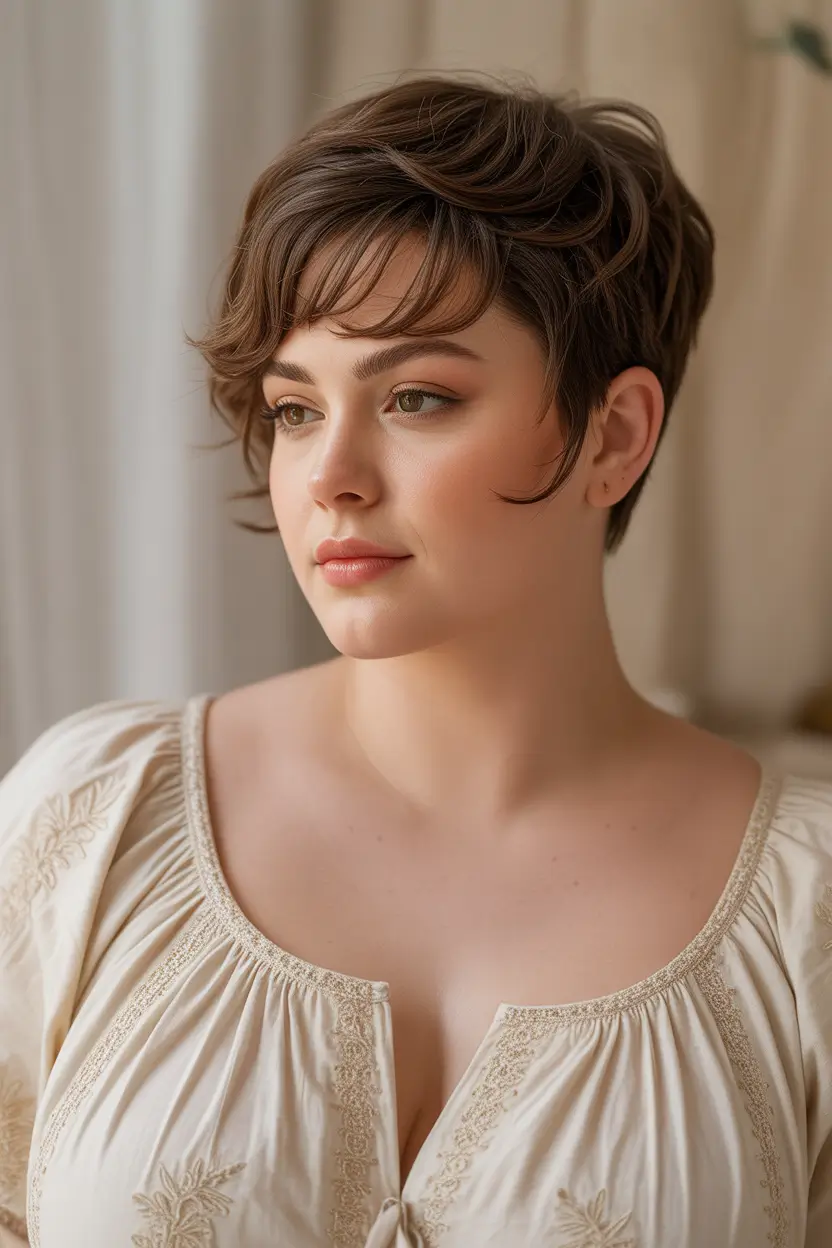 short Hairstyles Soft Layered Pixie for Natural Warmth and Gentle Movement
