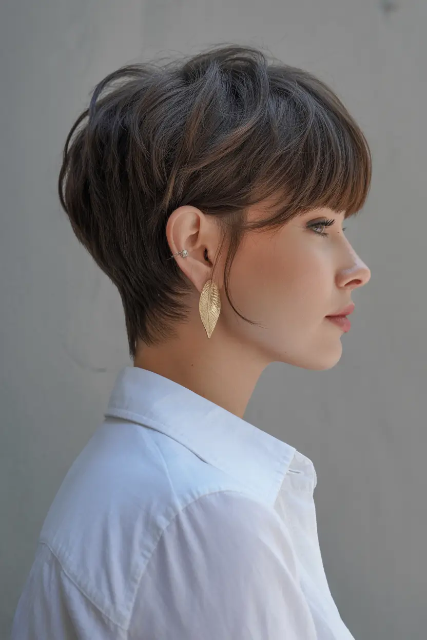 short Hairstyles Classic Tapered Pixie With Rounded Bangs