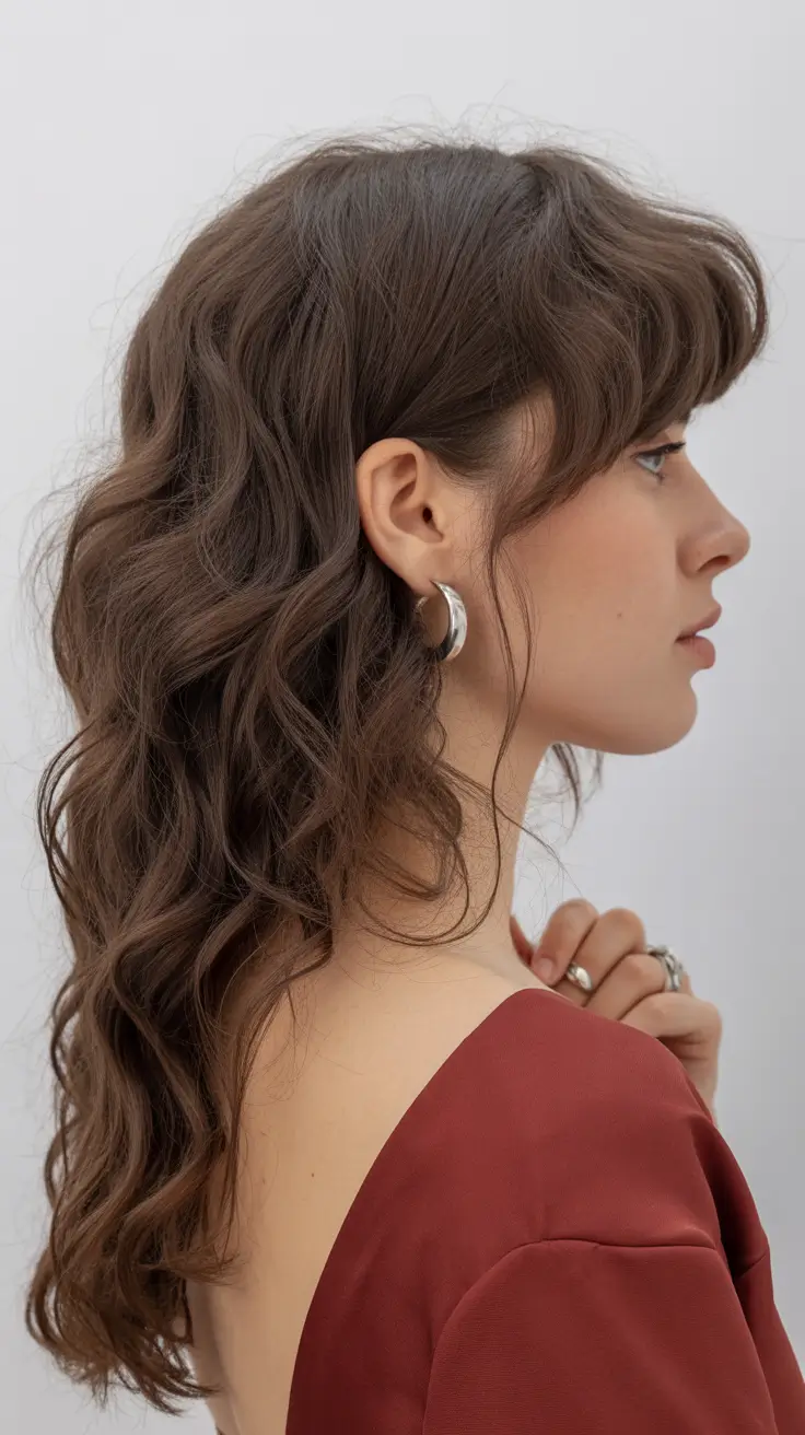 curly hairstyle Modern Curly Shag With Face-Framing Layers