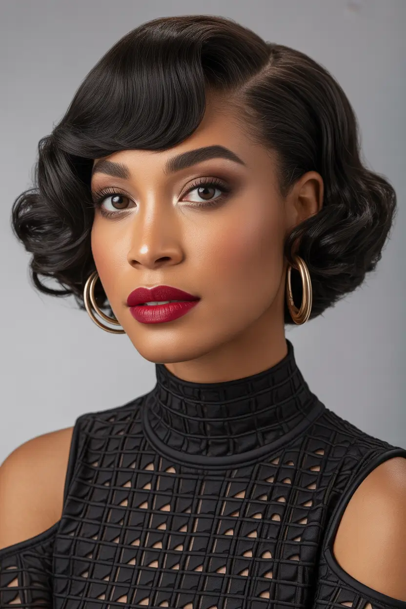 bob hairstyle Fresh Glossy Waves With a Vintage Edge