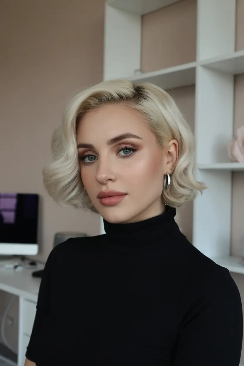 bob hairstyle Bright Soft-Blonde Bob With Elegant Contour