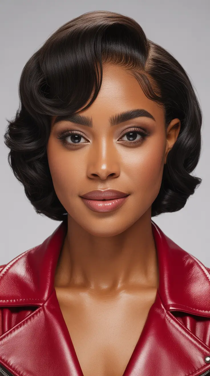 hairstyle black women Vintage-Gloss Waves with Rounded Shape
