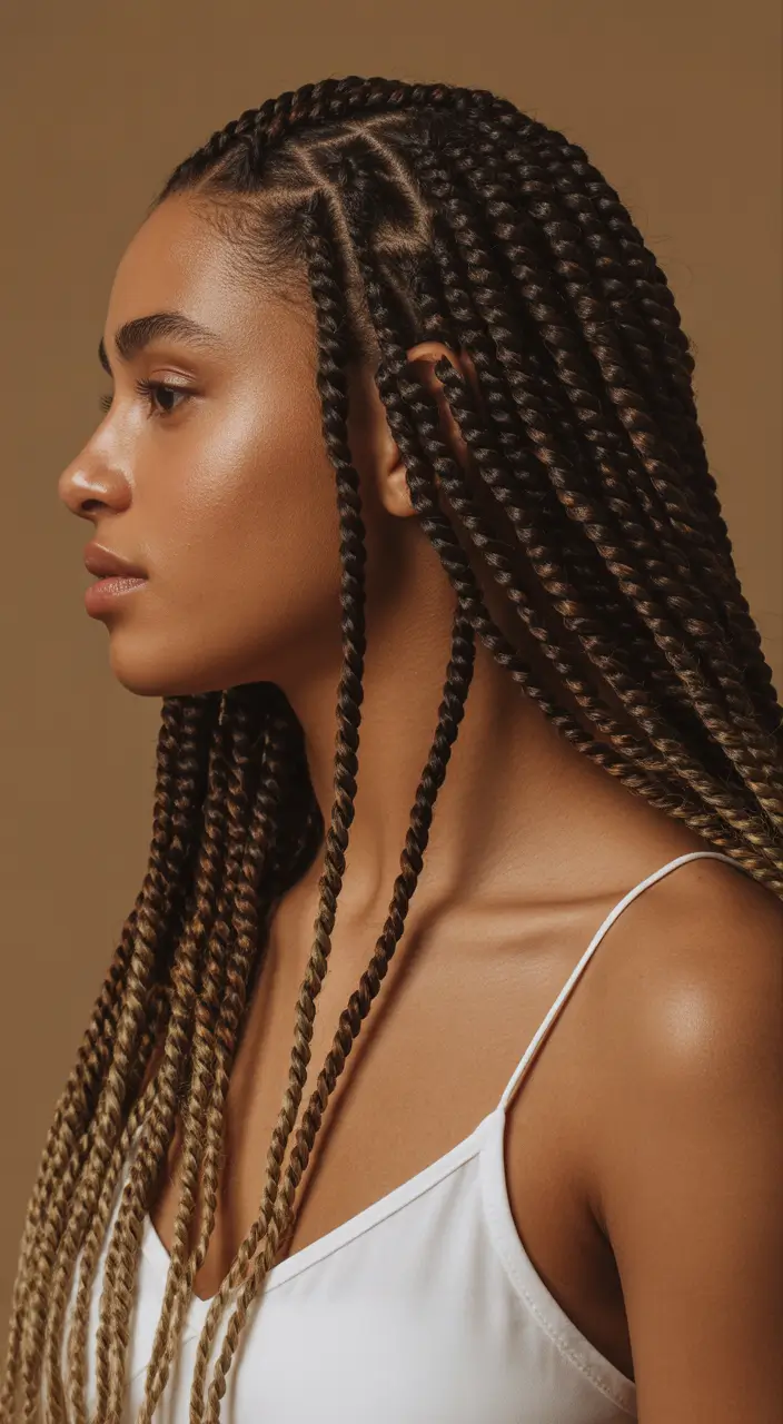 braids-hairstyle-Ombré-Twist-Braids-With-Defined-Parting