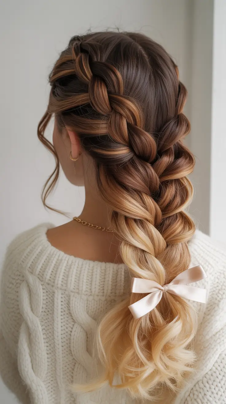braids-hairstyle-Oversized-Dutch-Braid-With-a-Soft-Ribbon-Finish