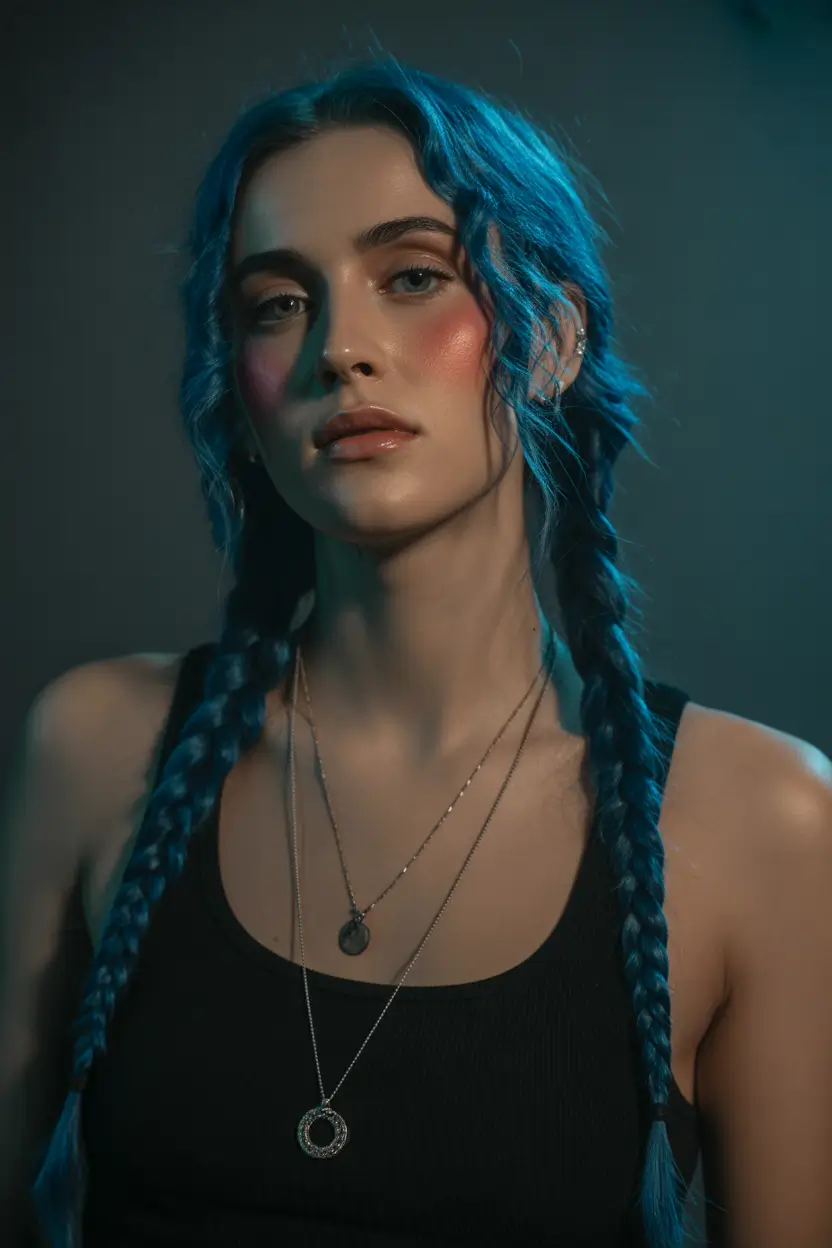 braids-hairstyle-Statement-Double-Braids-in-Bold-Spring-Color