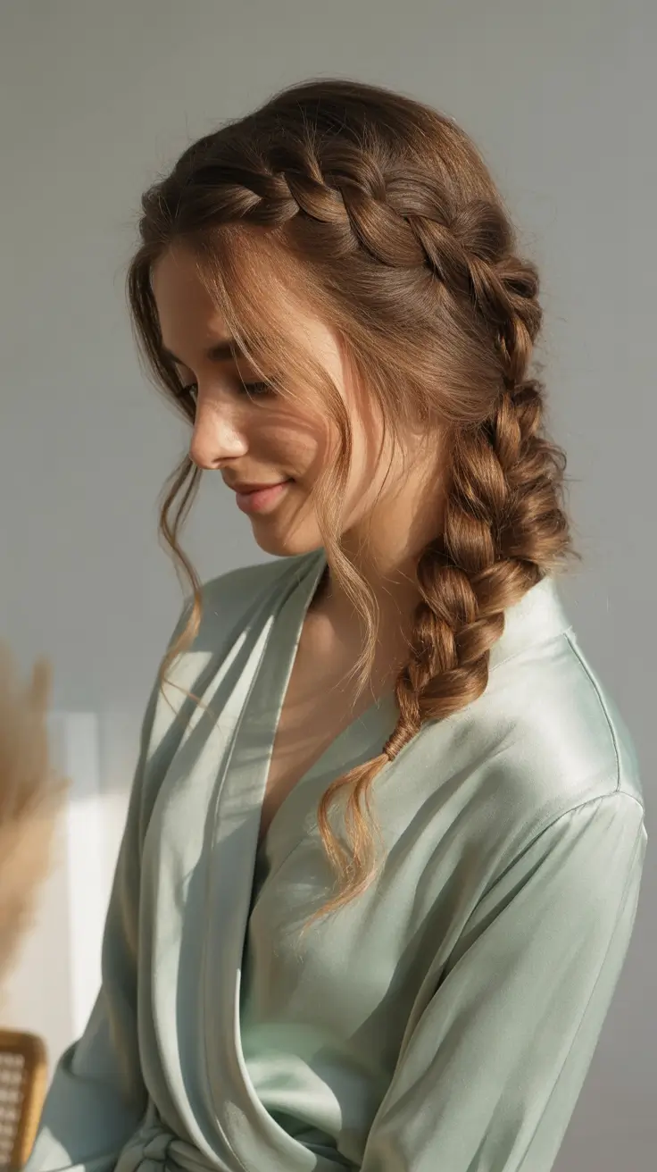 braids-hairstyle-Loose-Side-Braid-With-Softly-Framed-Highlights
