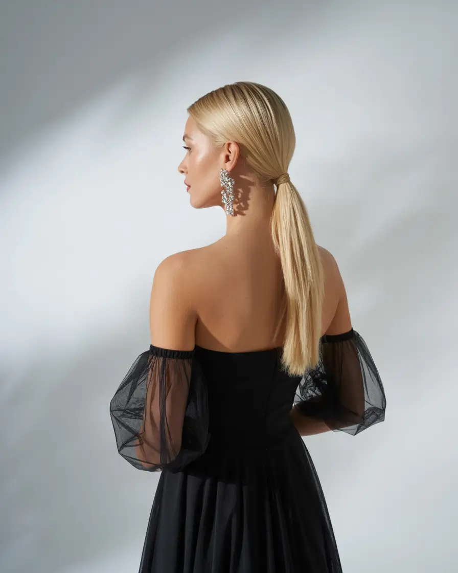 easy hairstyle Easy Low Ponytail With Sleek Lines