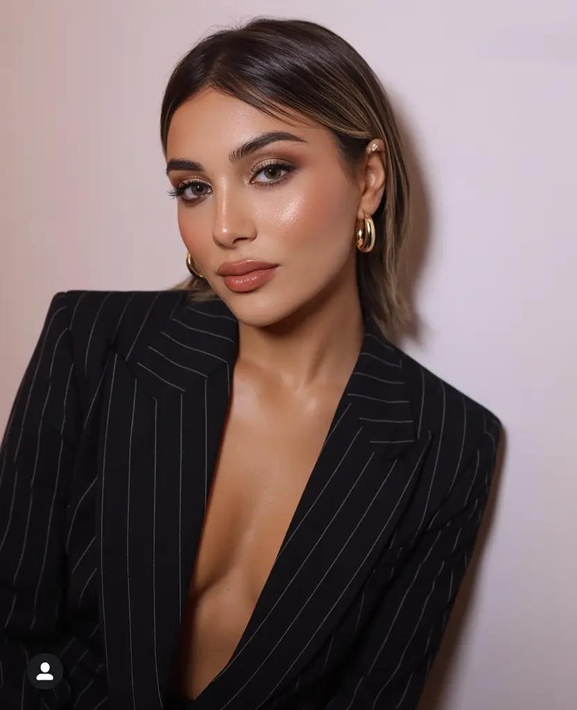 easy hairstyle Polished Shoulder-Length Style With Tucked Ends