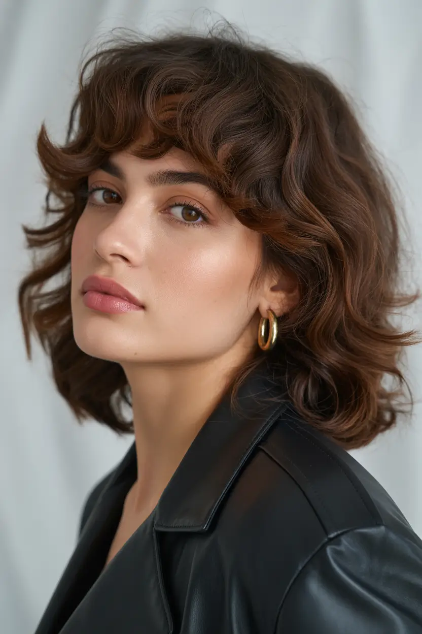 Hairstyles ideas Soft Curly Shag With Light Fringe Texture