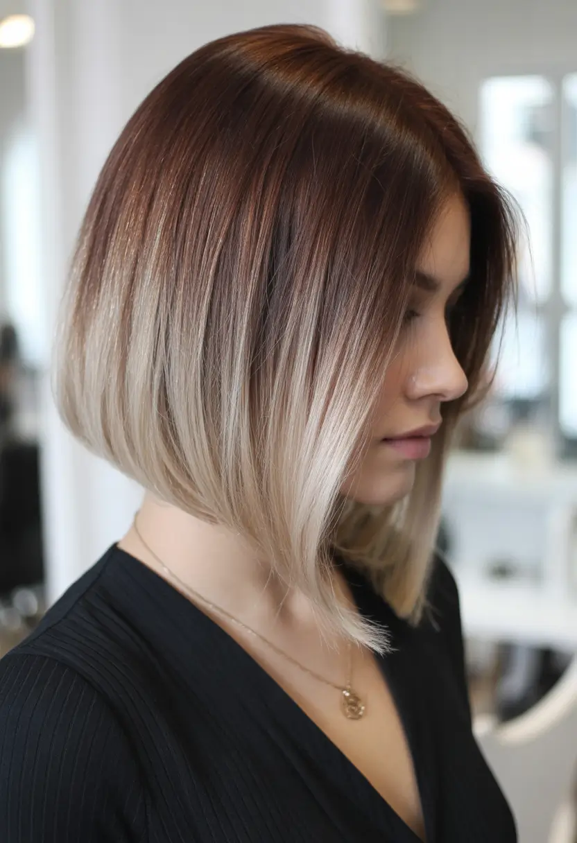 Hairstyles ideas Rooted Ombre Bob With Smooth Dimensional Finish