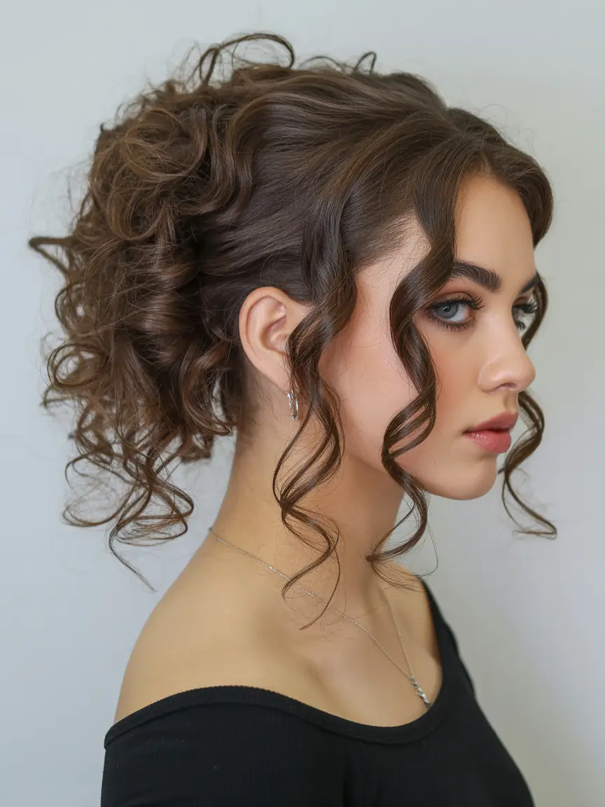 Hairstyles ideas Curled Updo With Romantic Face-Framing Spirals