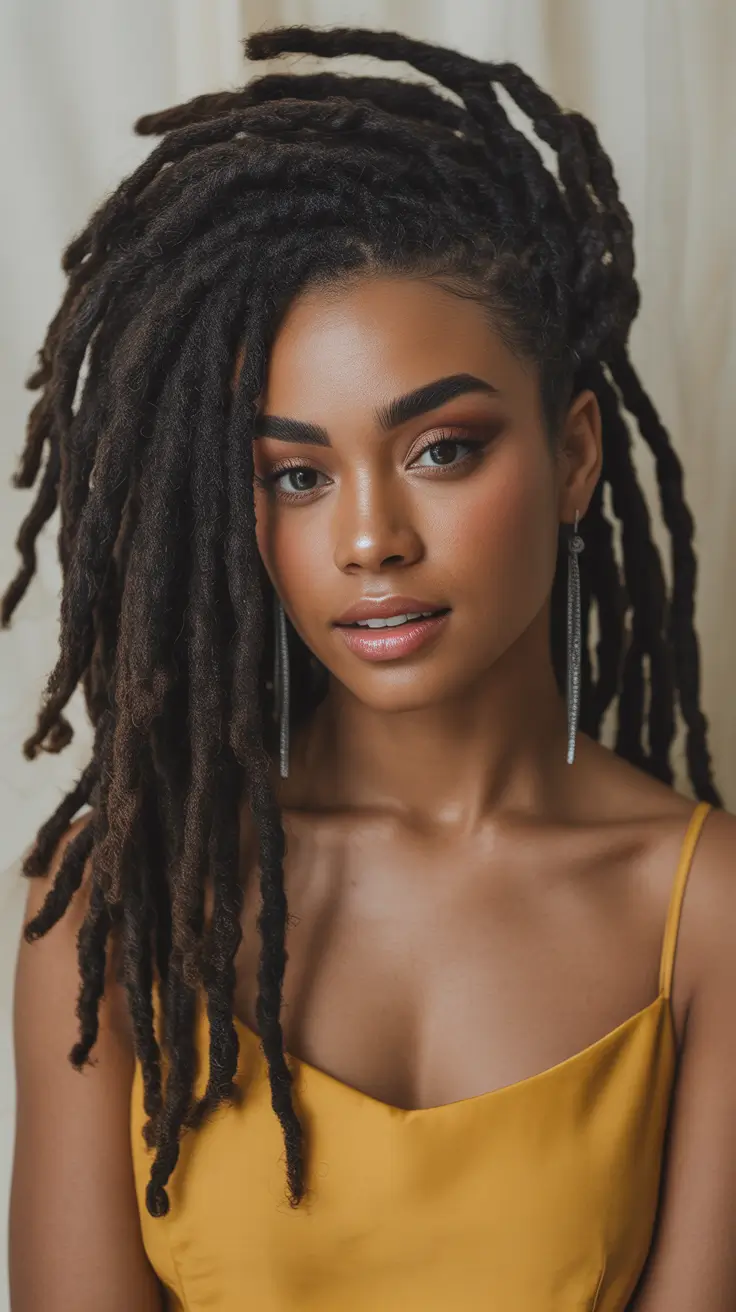 Hairstyles ideas Voluminous Side-Swept Loc Style With Soft Texture