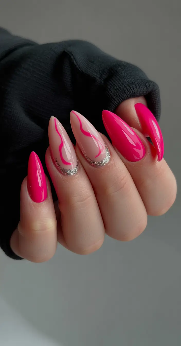 pink nails Fun Bright