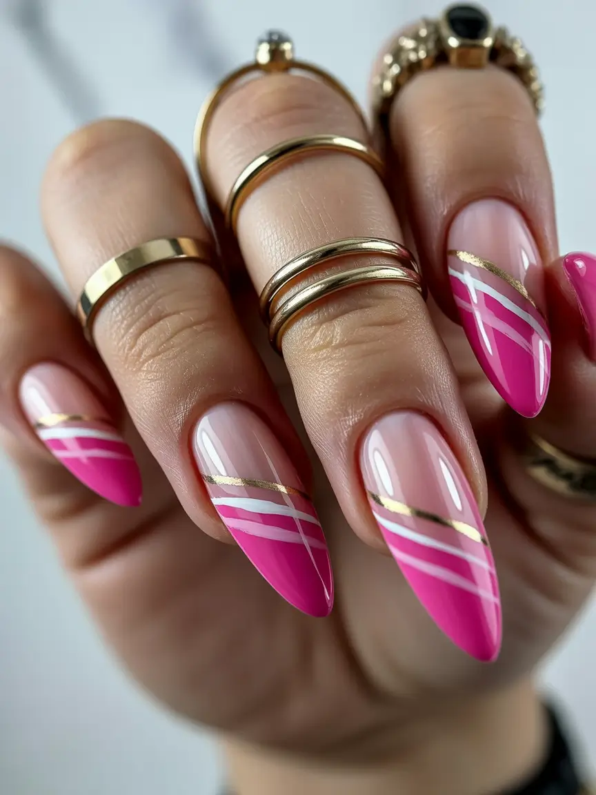 pink nails Soft Gold