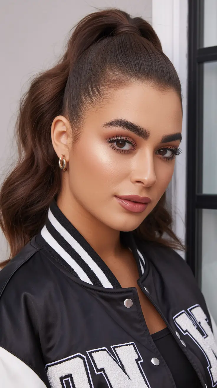 quick hairstyles High Voluminous Ponytail With Soft Waves