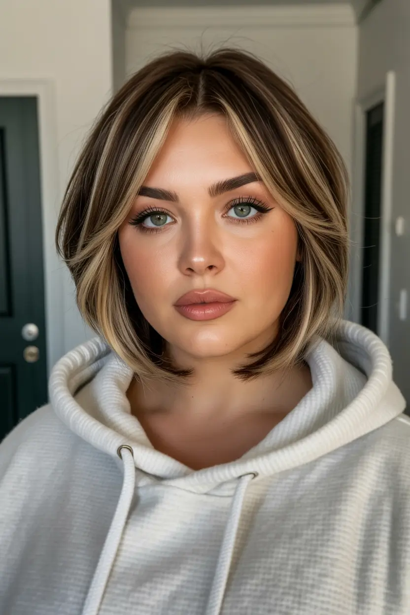 bob haircut Softly Framed Bronde Bob with Natural Glow