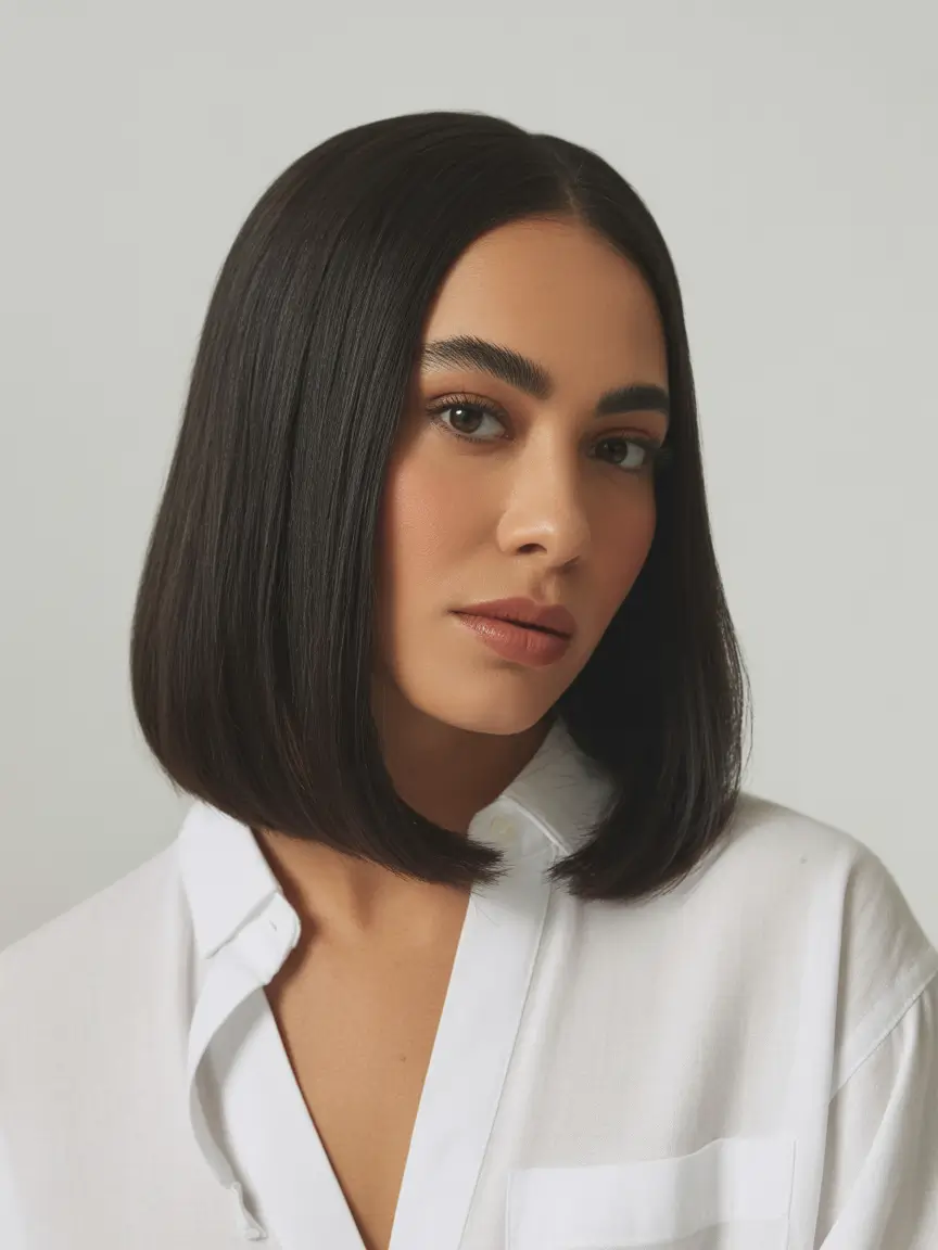 bob haircut Classic Straight Midnight Bob with Clean Edges