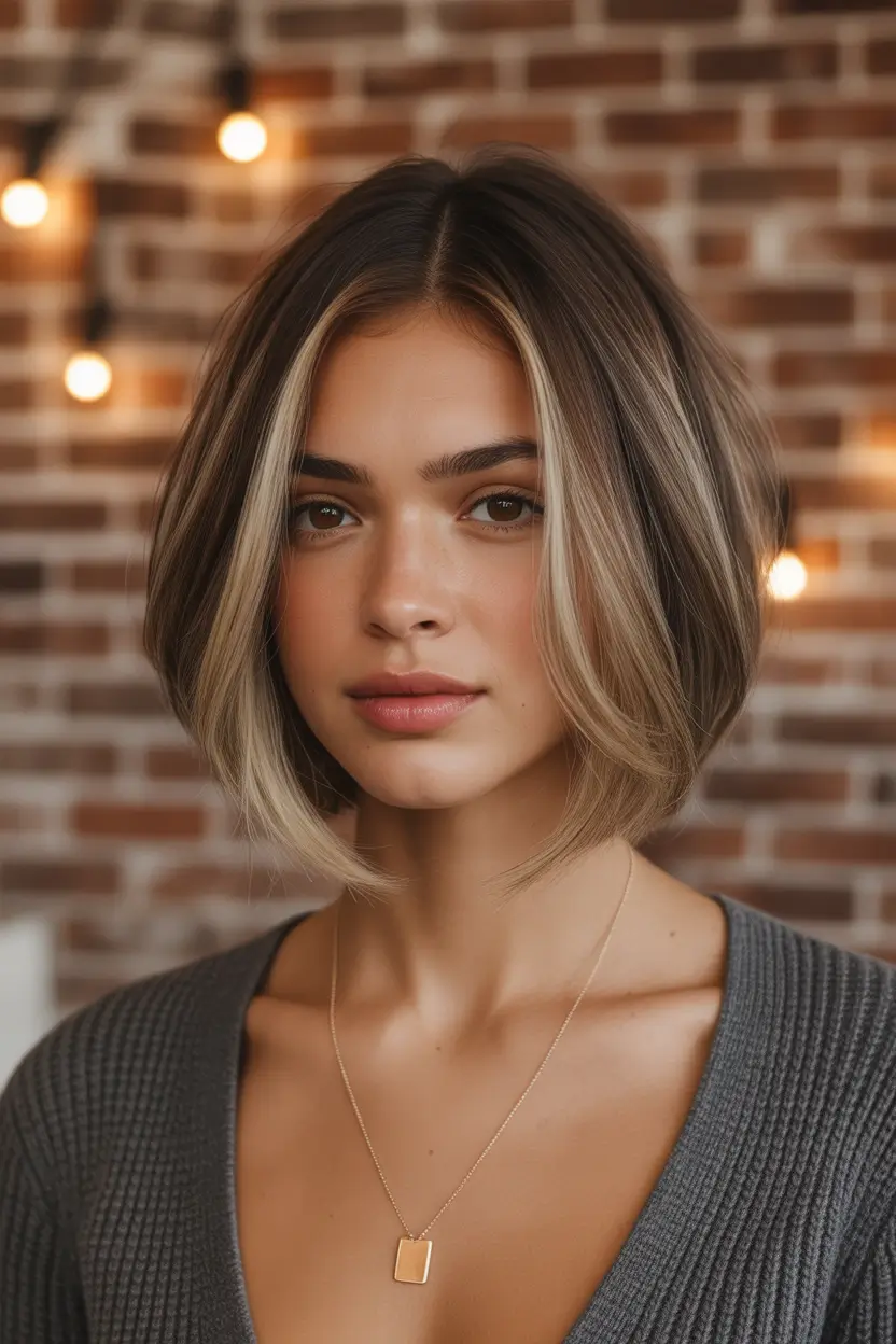 bob haircut Softly Blended Bronde Bob for Everyday Elegance