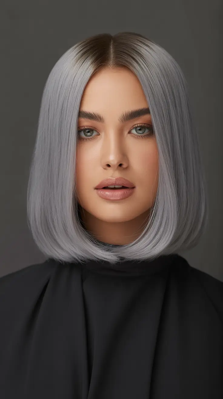 bob haircut Silver Frost Precision Bob
