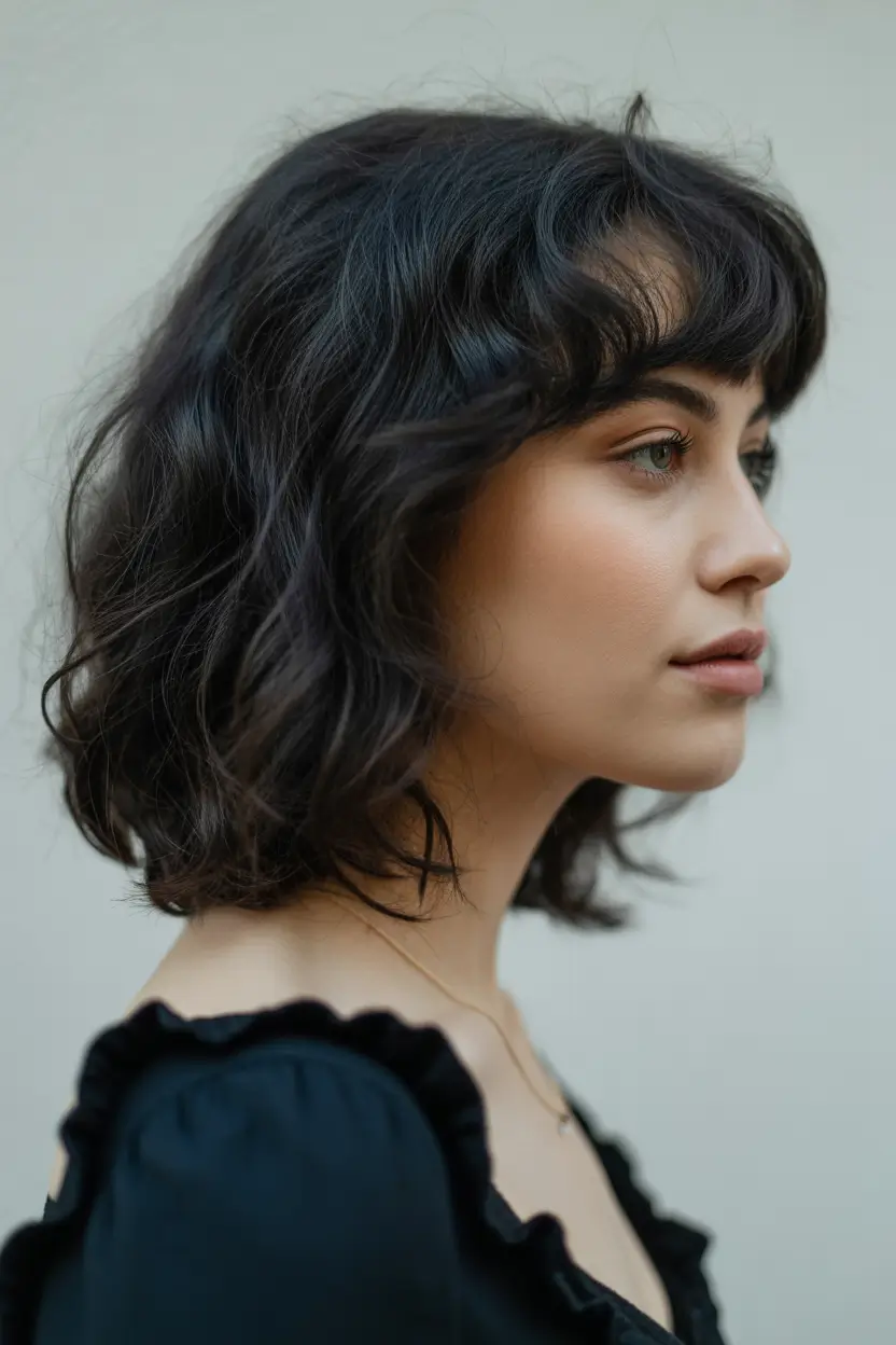 bob haircut Soft Tousled Bob with Feathery Bangs