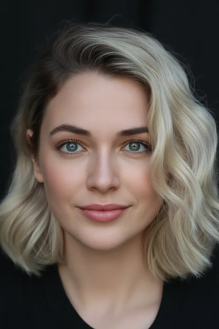 bob haircut Creamy Blonde Bob with Gentle Waves