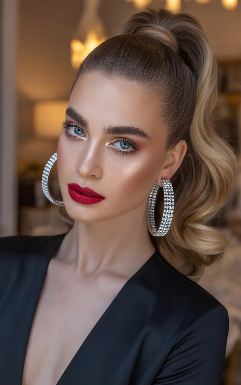 ponytail hairstyle The Sculpted Glam Wave Pony