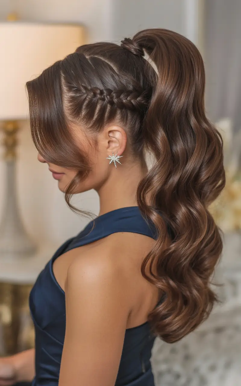 ponytail hairstyle The Braided Glam Volume Pony