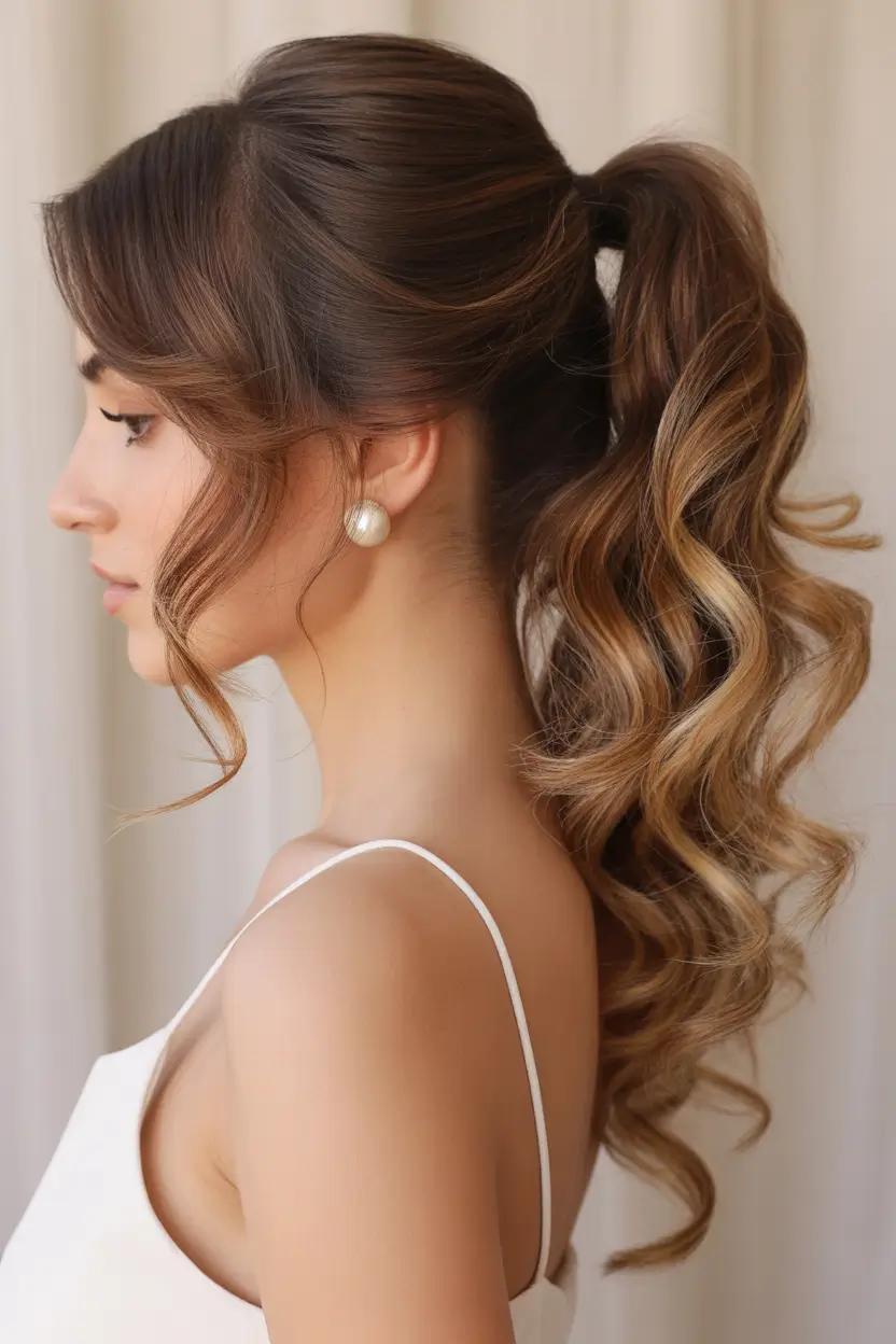 ponytail hairstyle The Warm Ombre Romantic Wave Pony