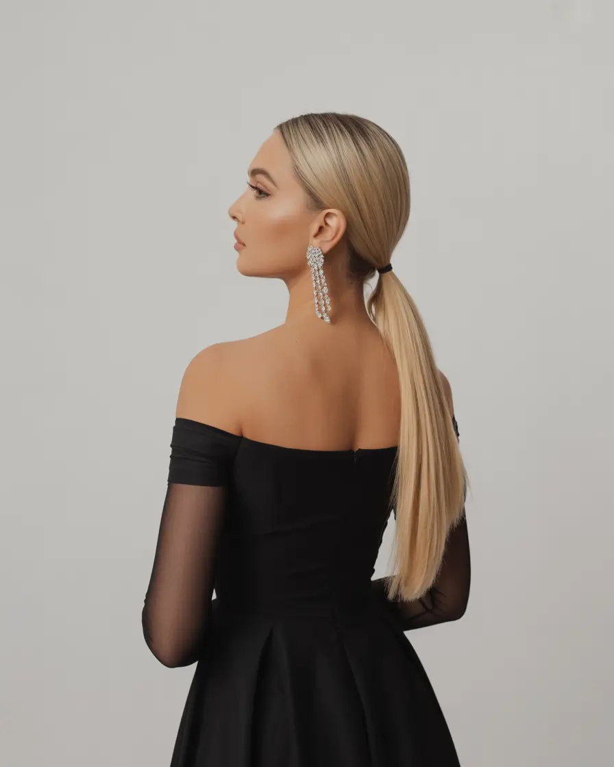 ponytail hairstyle The Minimalist Low Glass-Pony