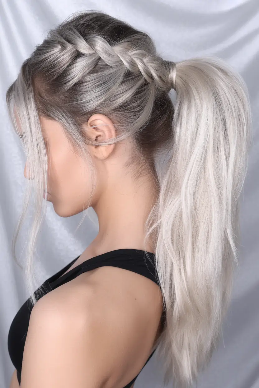 ponytail hairstyle The Braided Crown Athletic Pony