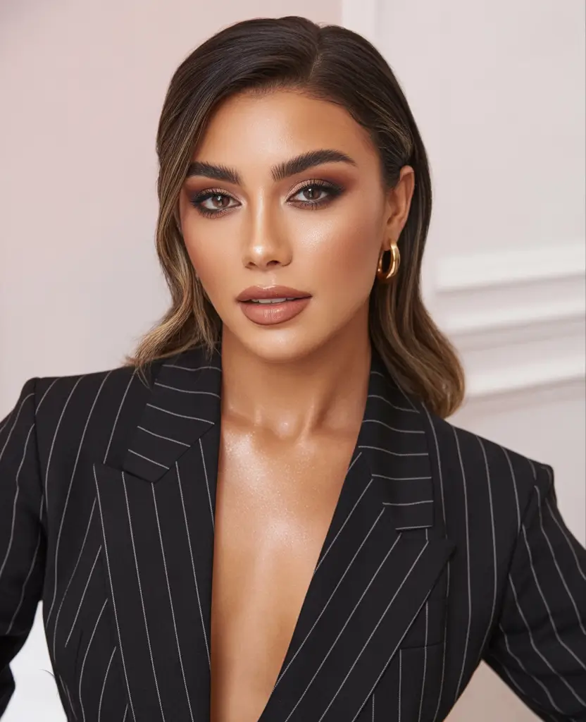 side part hairstyle Sleek Side Part With Polished Soft Waves